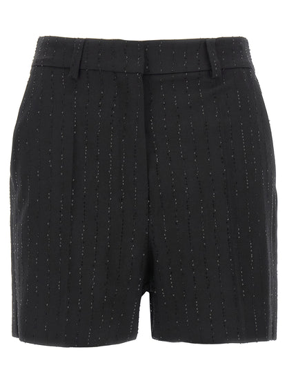 Bermuda Shorts by Max Mara for women in polyamide virgin wool & sequins black features a sartorial silhouette, showcasing a sartorial and short with a sophisticated for a sartorial look.