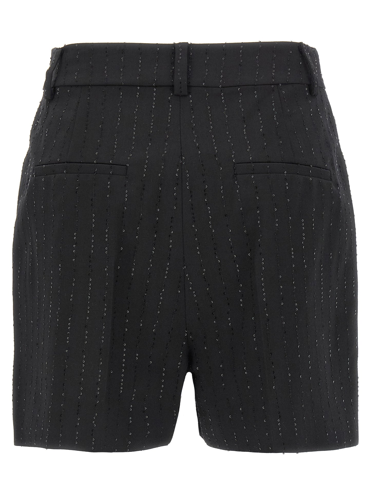 Bermuda Shorts by Max Mara for women in polyamide virgin wool & sequins black presents a contemporary silhouette, showcasing a contemporary with a refined short and elegant .
