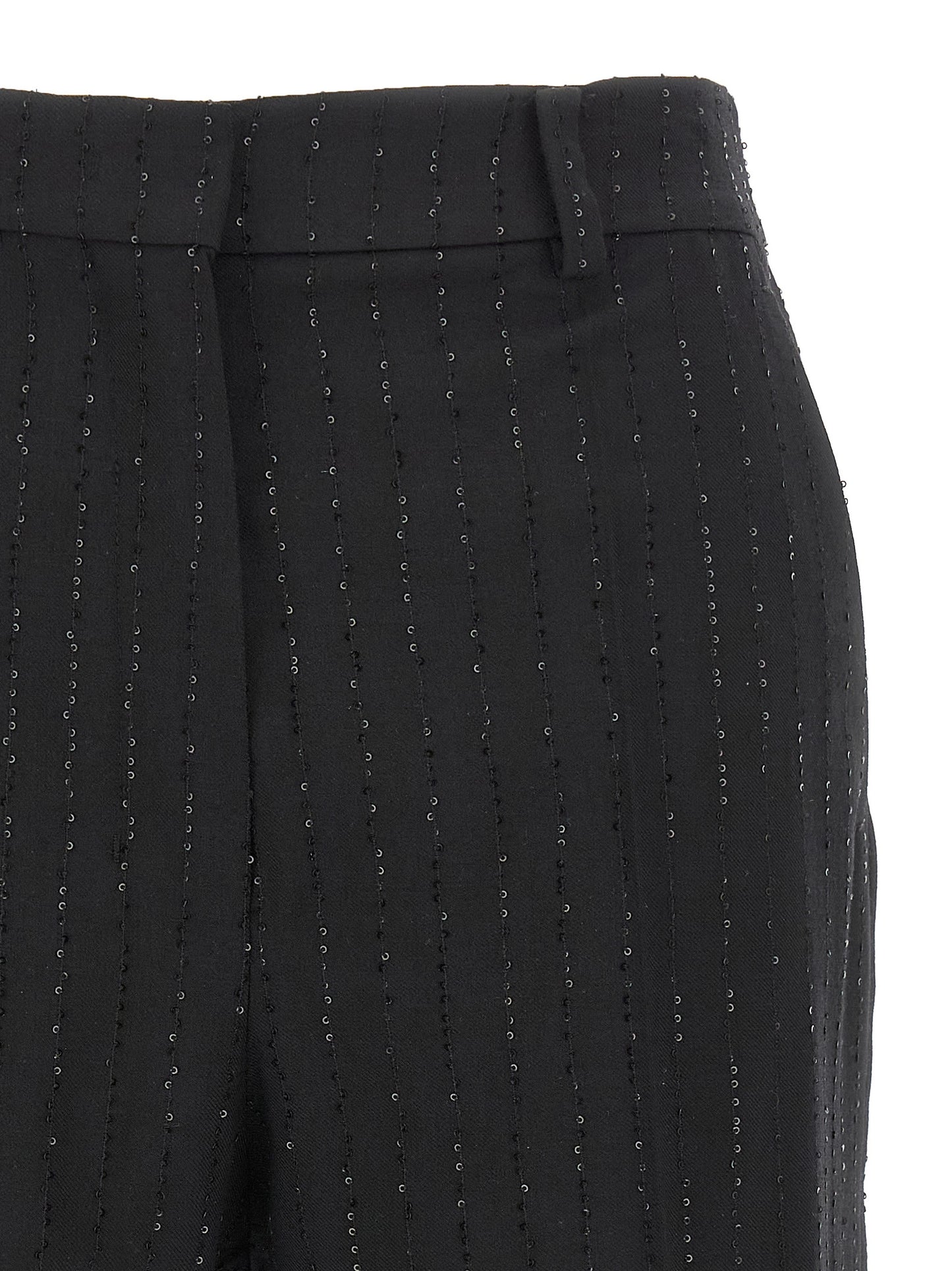 Bermuda Shorts by Max Mara for women in polyamide virgin wool & sequins black presents a sleek silhouette, featuring a sleek with a refined short and a sophisticated .