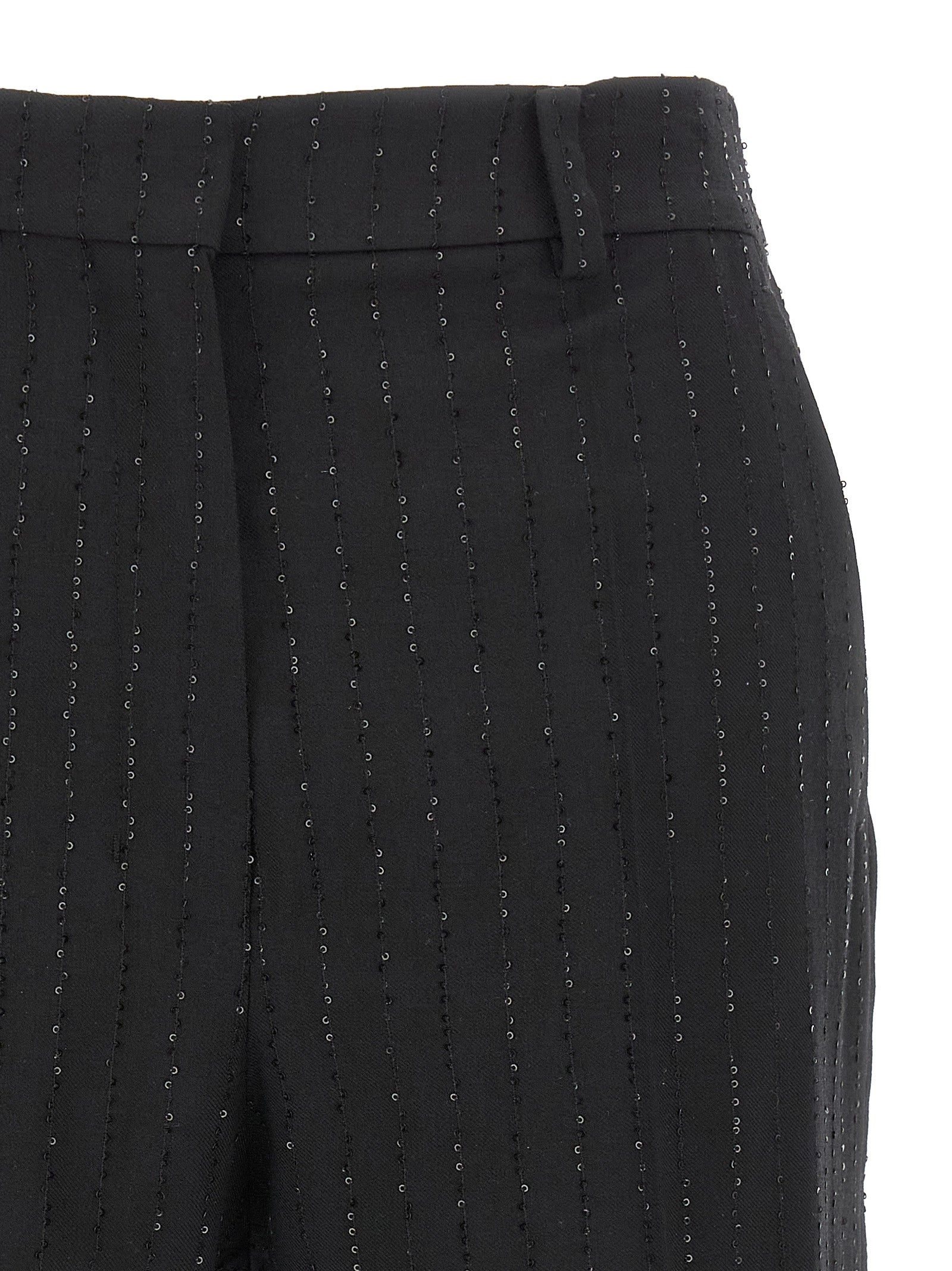 Bermuda Shorts by Max Mara for women in polyamide virgin wool & sequins black presents a sleek silhouette, featuring a sleek with a refined short and a sophisticated .