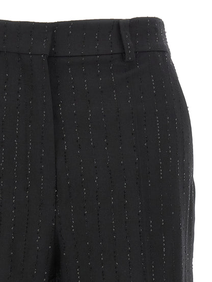Bermuda Shorts by Max Mara for women in polyamide virgin wool & sequins black presents a sleek silhouette, featuring a sleek with a refined short and a sophisticated .