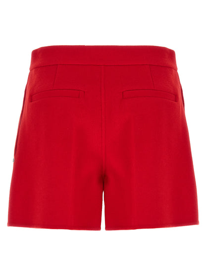 Bermuda Shorts by Sportmax for women in virgin wool multicolor & red features a eye catching and short with a eye catching low rise.