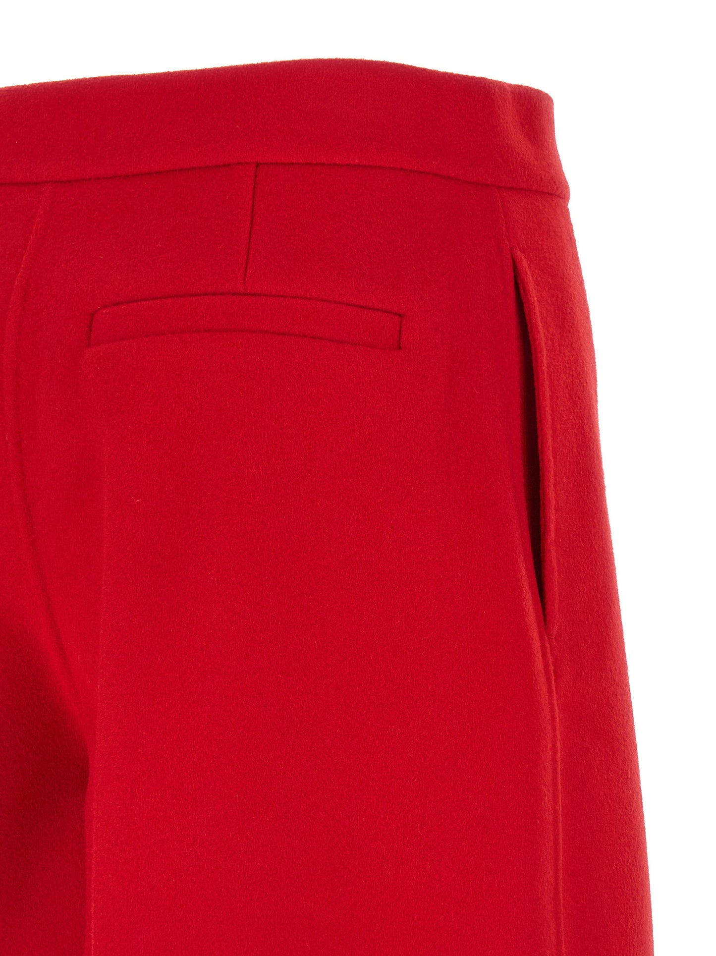 Bermuda Shorts by Sportmax for women in virgin wool multicolor & red features a sartorial silhouette, showcasing a sartorial and short with a sophisticated low rise for a sartorial look.