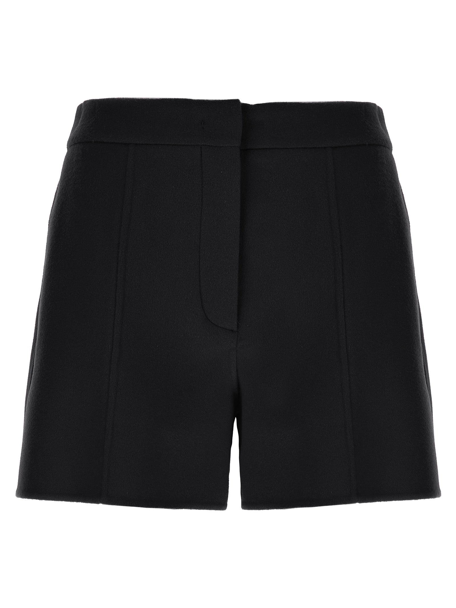 Bermuda Shorts by Sportmax for women in virgin wool black features an tailored silhouette, showcasing a tailored with a short and low rise for a sophisticated look.
