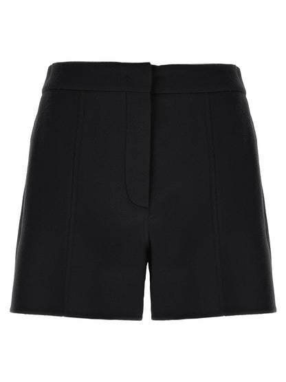Bermuda Shorts by Sportmax for women in virgin wool black features an tailored silhouette, showcasing a tailored with a short and low rise for a sophisticated look.