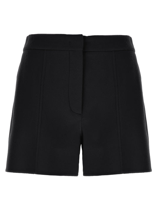 Bermuda Shorts by Sportmax for women in virgin wool black features an tailored silhouette, showcasing a tailored with a short and low rise for a sophisticated look.