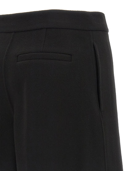 Bermuda Shorts by Sportmax for women in virgin wool black features an nuanced silhouette, showcasing a nuanced with a short cut and low rise for a sophisticated, premium finish.