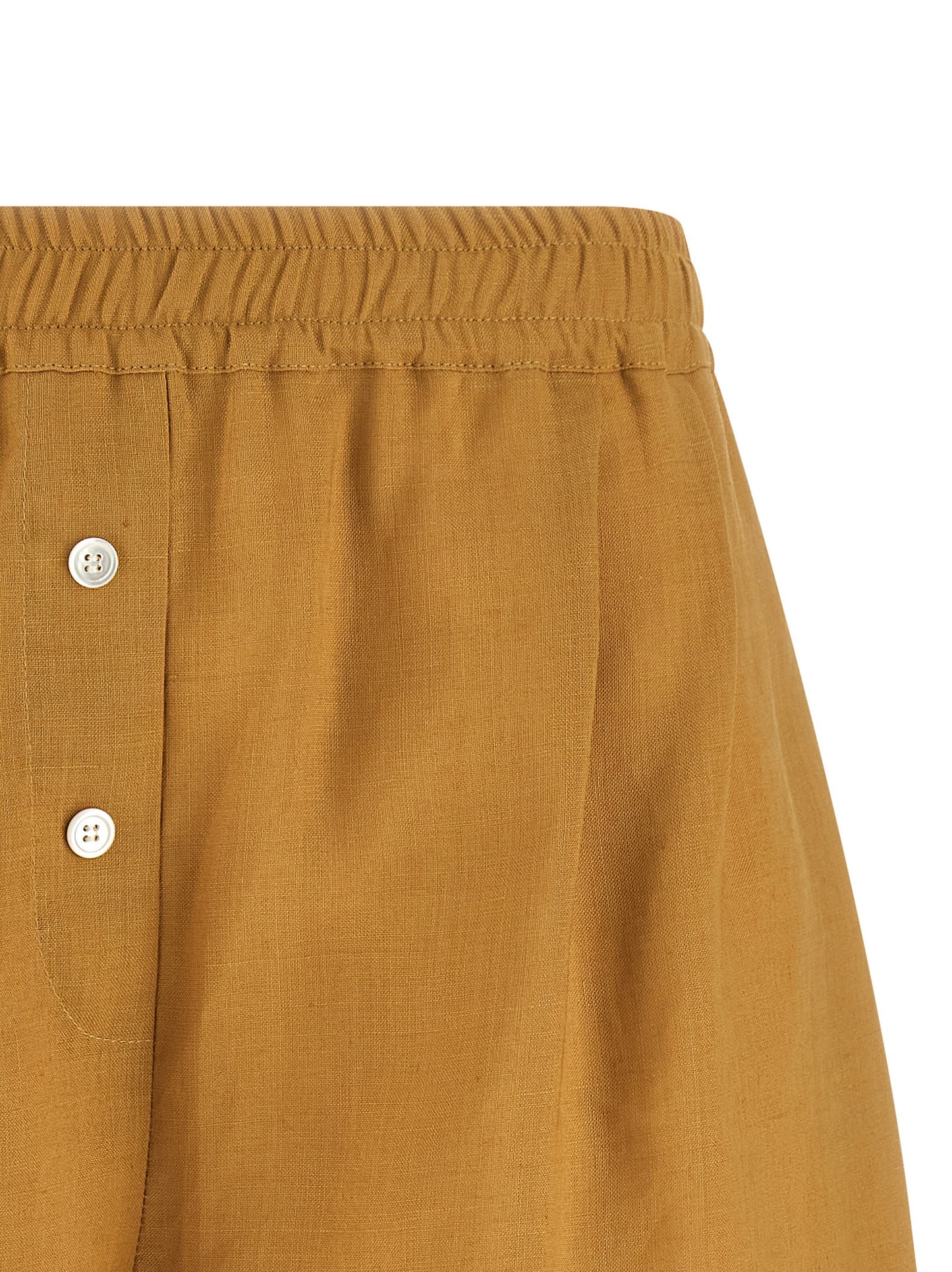 Marni Marni Women's Linen & Calfskin Bermuda Shorts - Bicolour Yellow