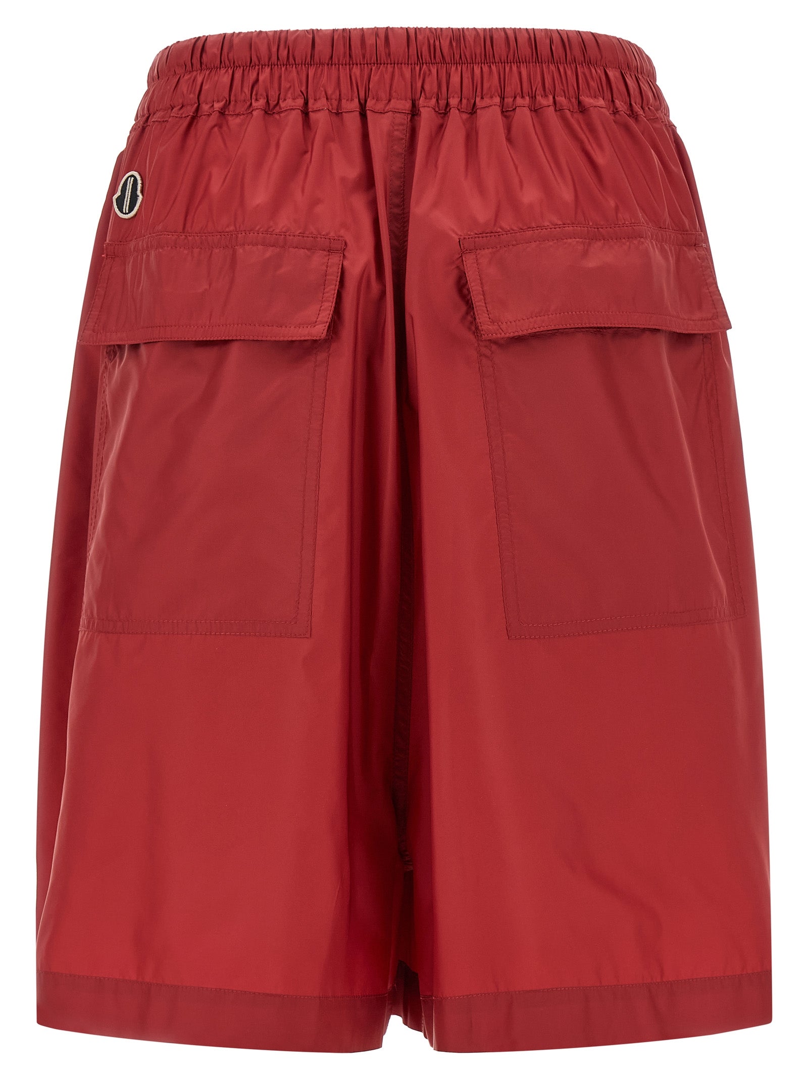 Bermuda Shorts by Rick Owens for women in polyester multicolor & red features a sartorial silhouette, showcasing a sartorial wide and short with a sophisticated for a sartorial look.