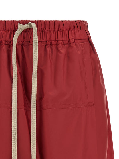 Bermuda Shorts by Rick Owens for women in polyester multicolor & red presents a contemporary silhouette, showcasing a contemporary wide with a refined short and elegant .