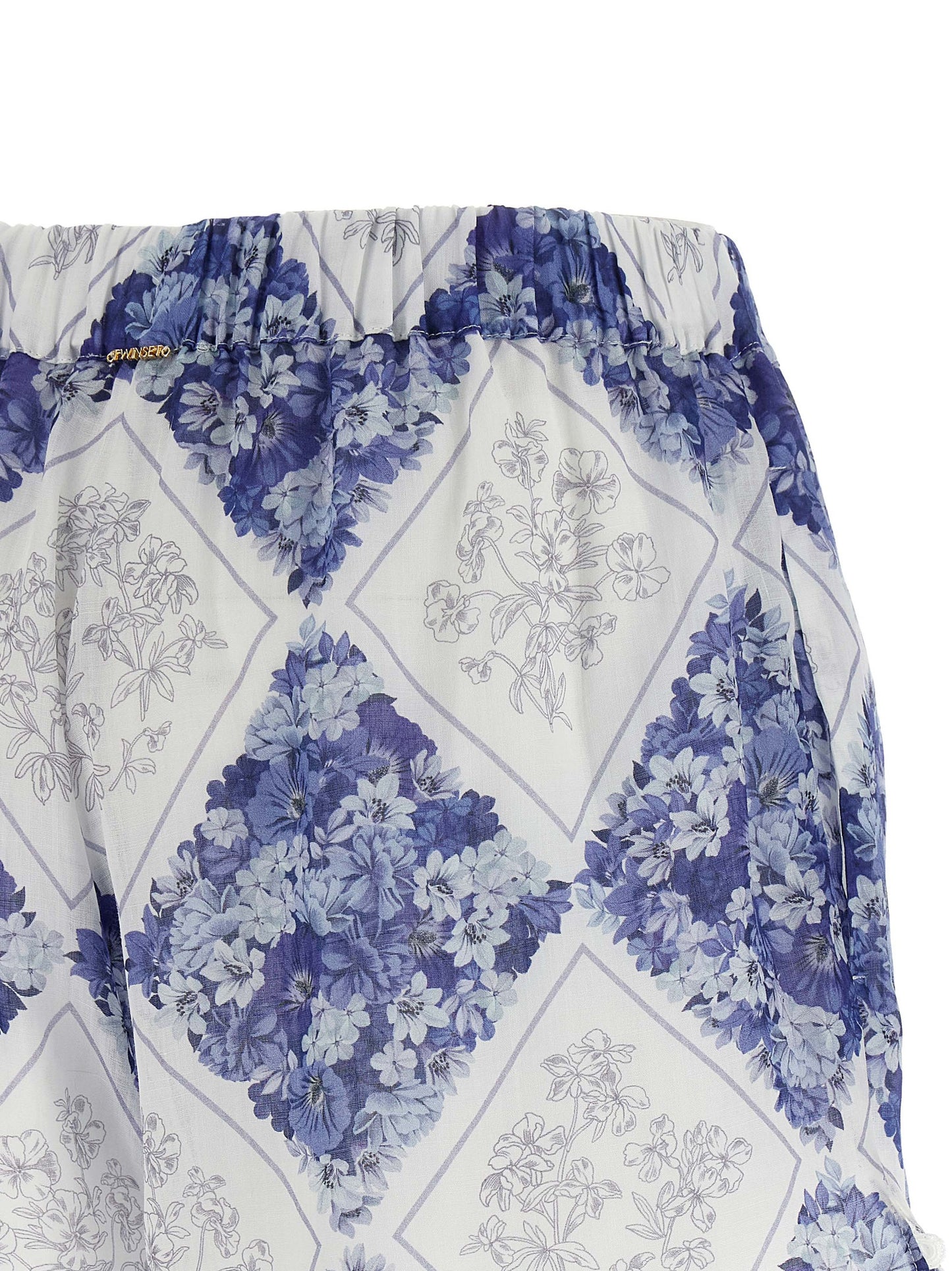 Bermuda Shorts by Twinset for women in ramie rayon & leather blue, patterned, floral & print features a eye catching and short with a eye catching .