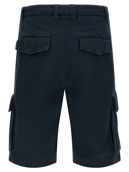 Bermuda Shorts by Brunello Cucinelli for men in cotton blue features an nuanced silhouette, showcasing a nuanced with a short cut and for a sophisticated, premium finish.