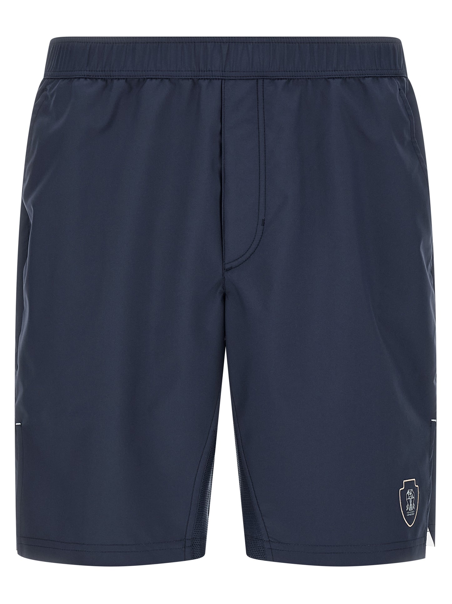 Bermuda Shorts by Brunello Cucinelli for men in polyester polyurethane & nylon blue & print showcases a on trend silhouette, featuring a tailored with a classic short and sophisticated for a on trend finish.