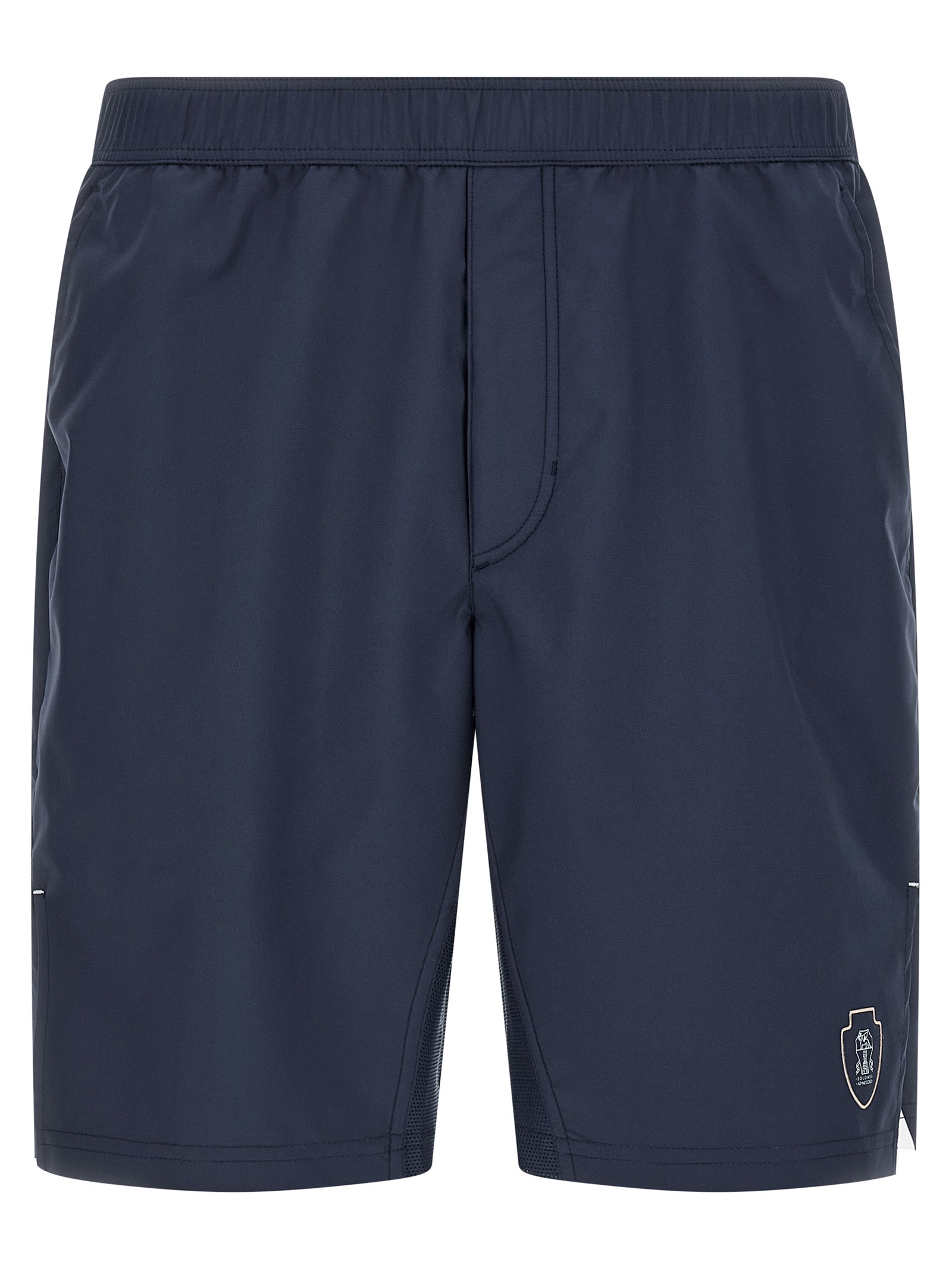 Bermuda Shorts by Brunello Cucinelli for men in polyester polyurethane & nylon blue & print showcases a on trend silhouette, featuring a tailored with a classic short and sophisticated for a on trend finish.