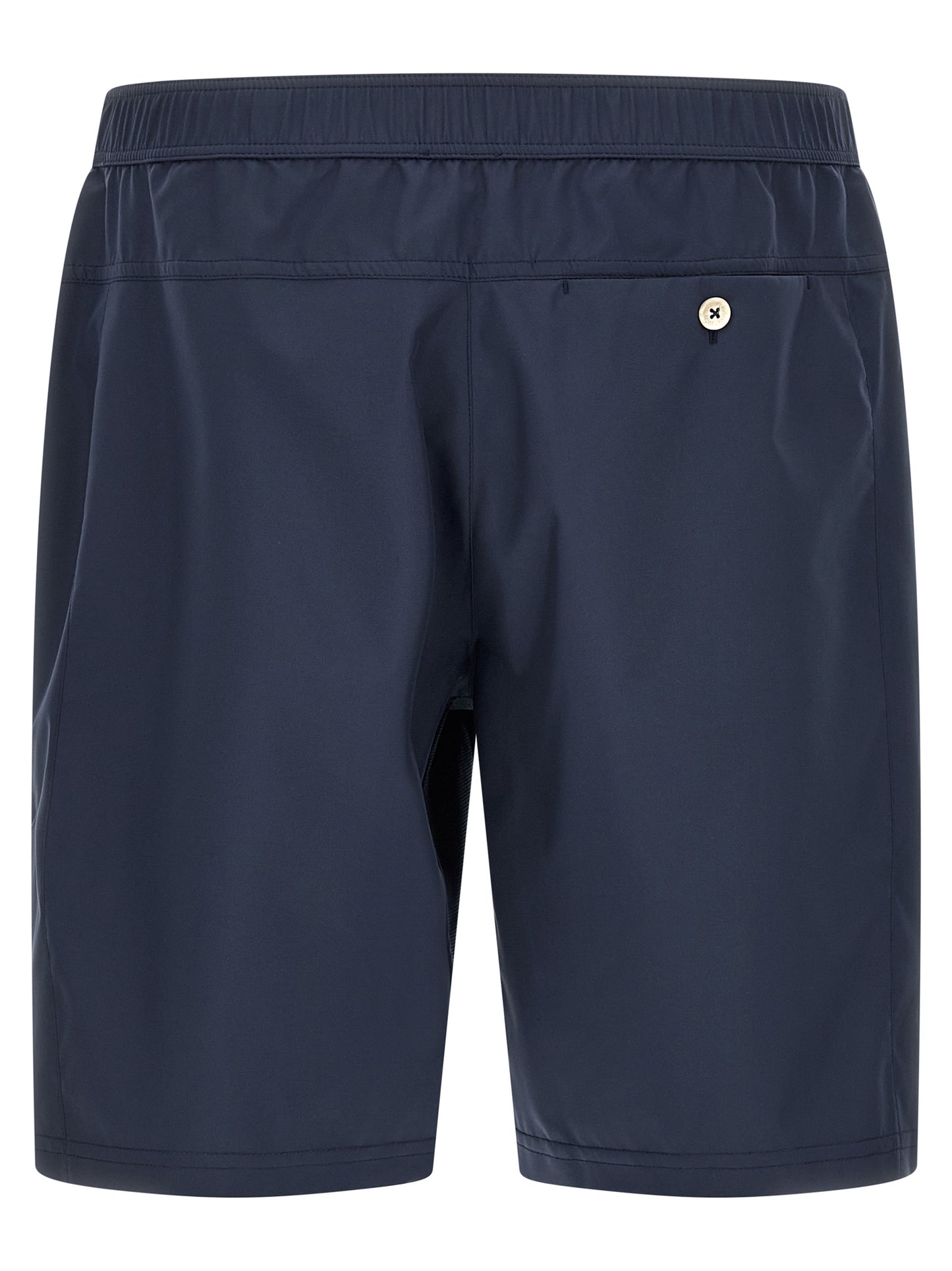 Bermuda Shorts by Brunello Cucinelli for men in polyester polyurethane & nylon blue & print presents a sleek silhouette, featuring a sleek with a refined short and a sophisticated .