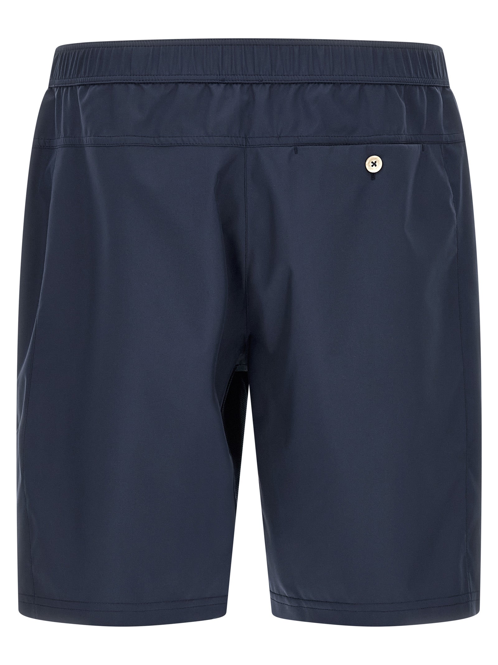 Bermuda Shorts by Brunello Cucinelli for men in polyester polyurethane & nylon blue & print presents a sleek silhouette, featuring a sleek with a refined short and a sophisticated .