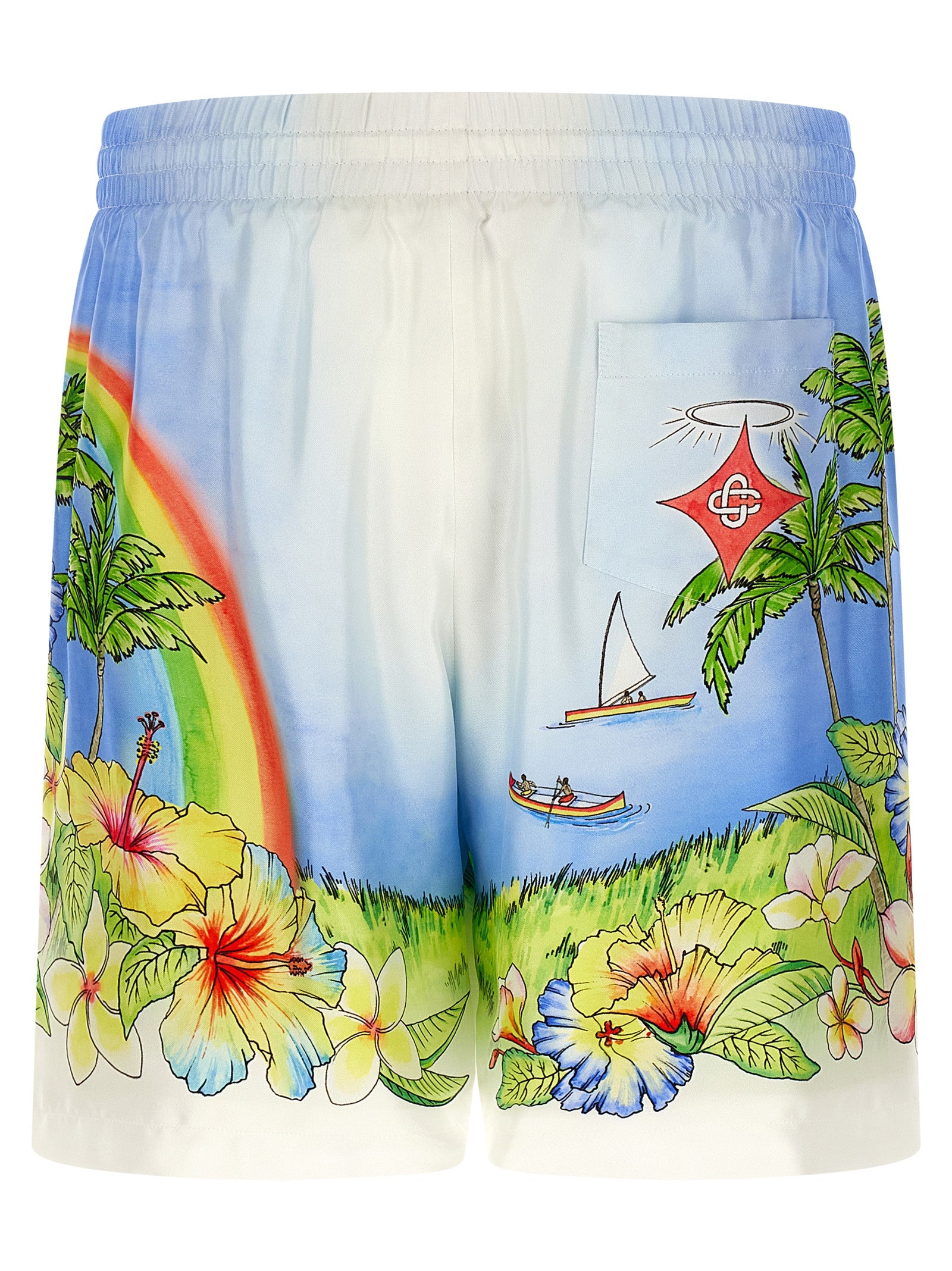 Bermuda Shorts by Casablanca for men in silk twill multicolor & print features a eye catching and short with a eye catching .
