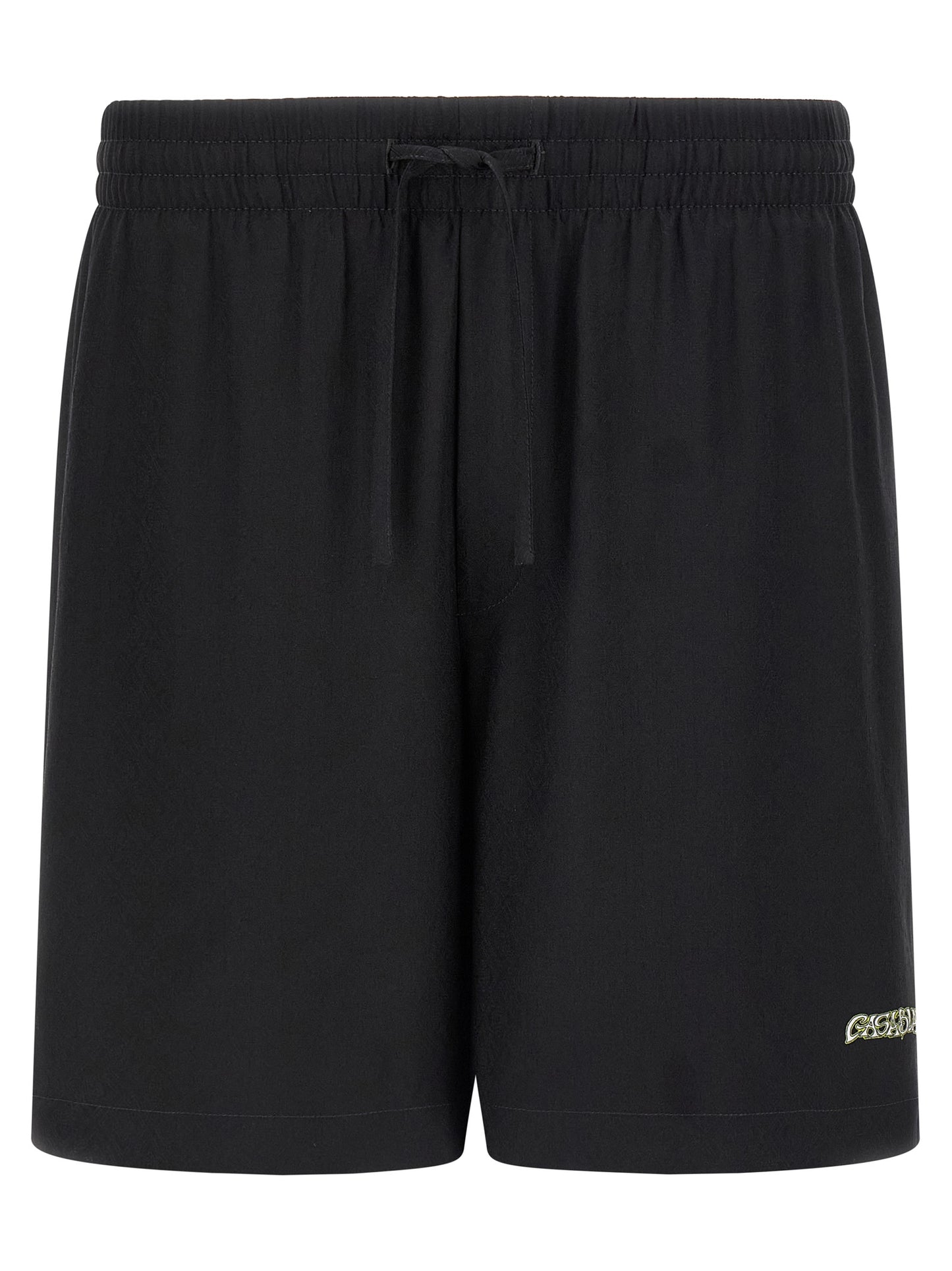 Bermuda Shorts by Casablanca for men in silk black, jacquard, monogram & print features an nuanced silhouette, showcasing a nuanced with a short cut and for a sophisticated, premium finish.
