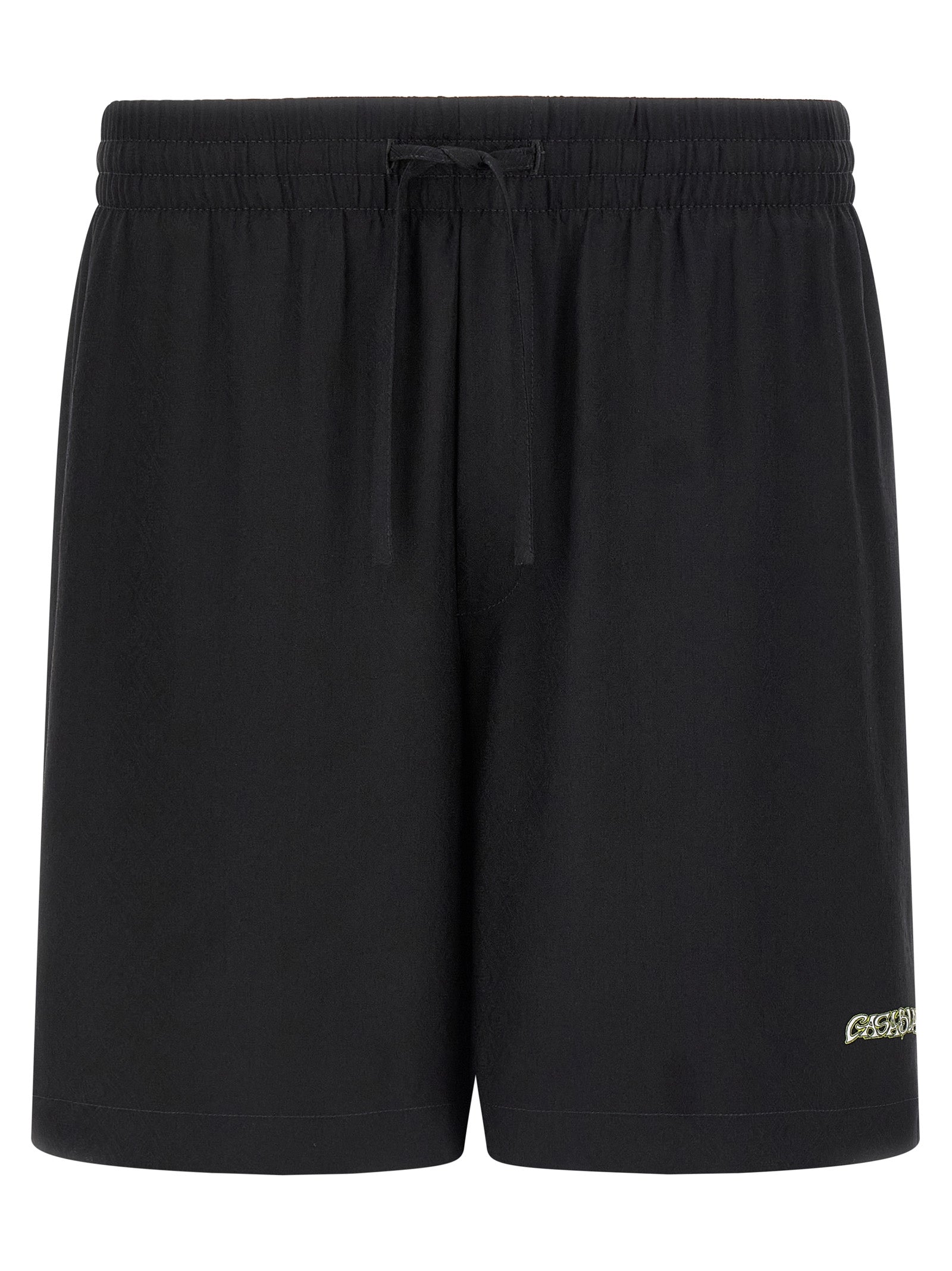 Bermuda Shorts by Casablanca for men in silk black, jacquard, monogram & print features an nuanced silhouette, showcasing a nuanced with a short cut and for a sophisticated, premium finish.