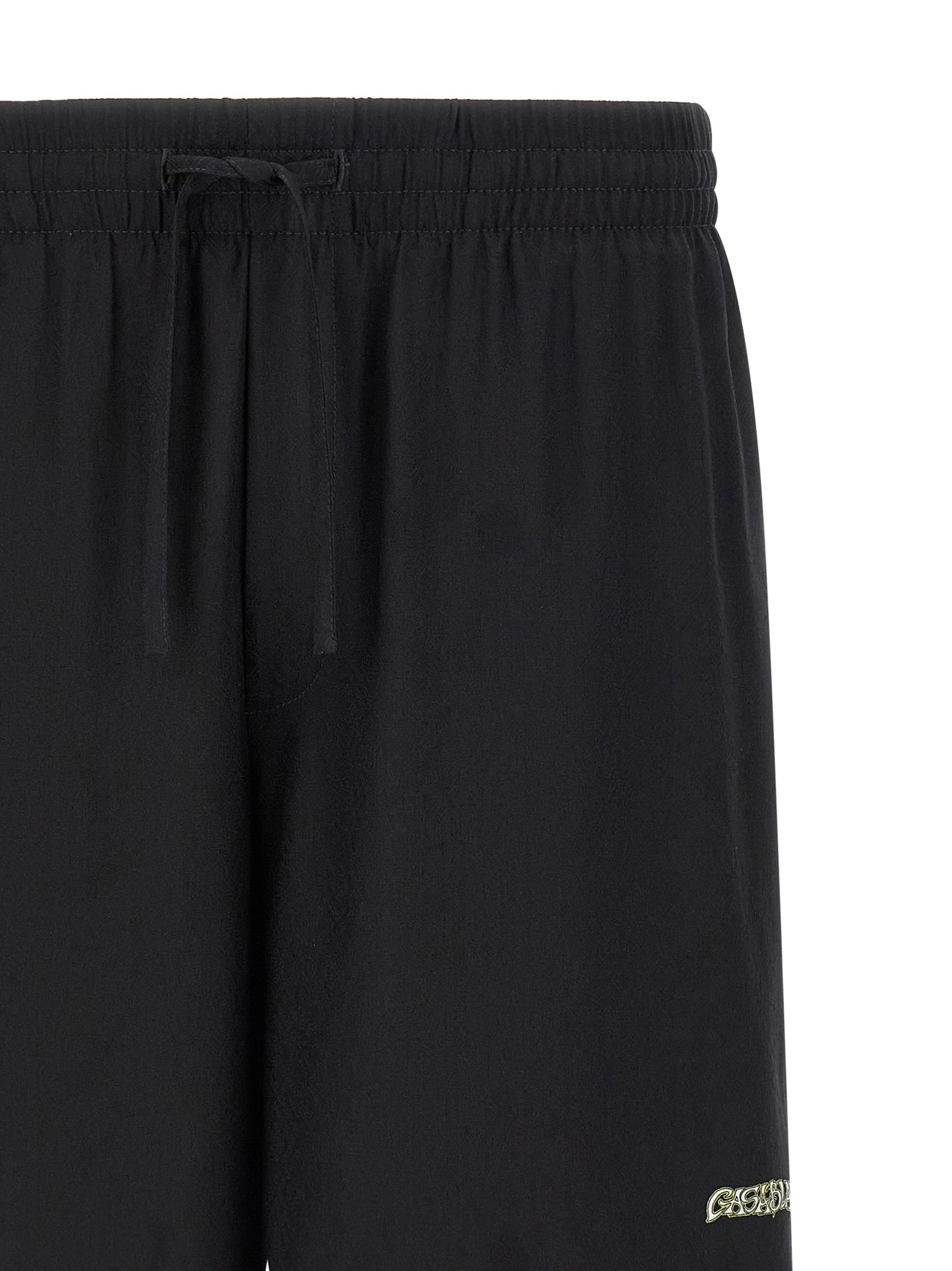 Bermuda Shorts by Casablanca for men in silk black, jacquard, monogram & print features a sartorial silhouette, showcasing a sartorial and short with a sophisticated for a sartorial look.