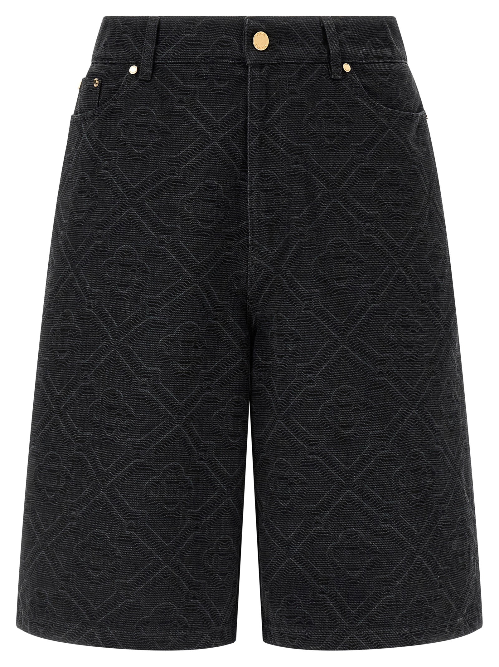 Denim Shorts by Casablanca for men in cotton denim black & monogram features an stylish relaxed-fit & wide with a short and , showcasing an stylish silhouette for a premium, high-fashion look.