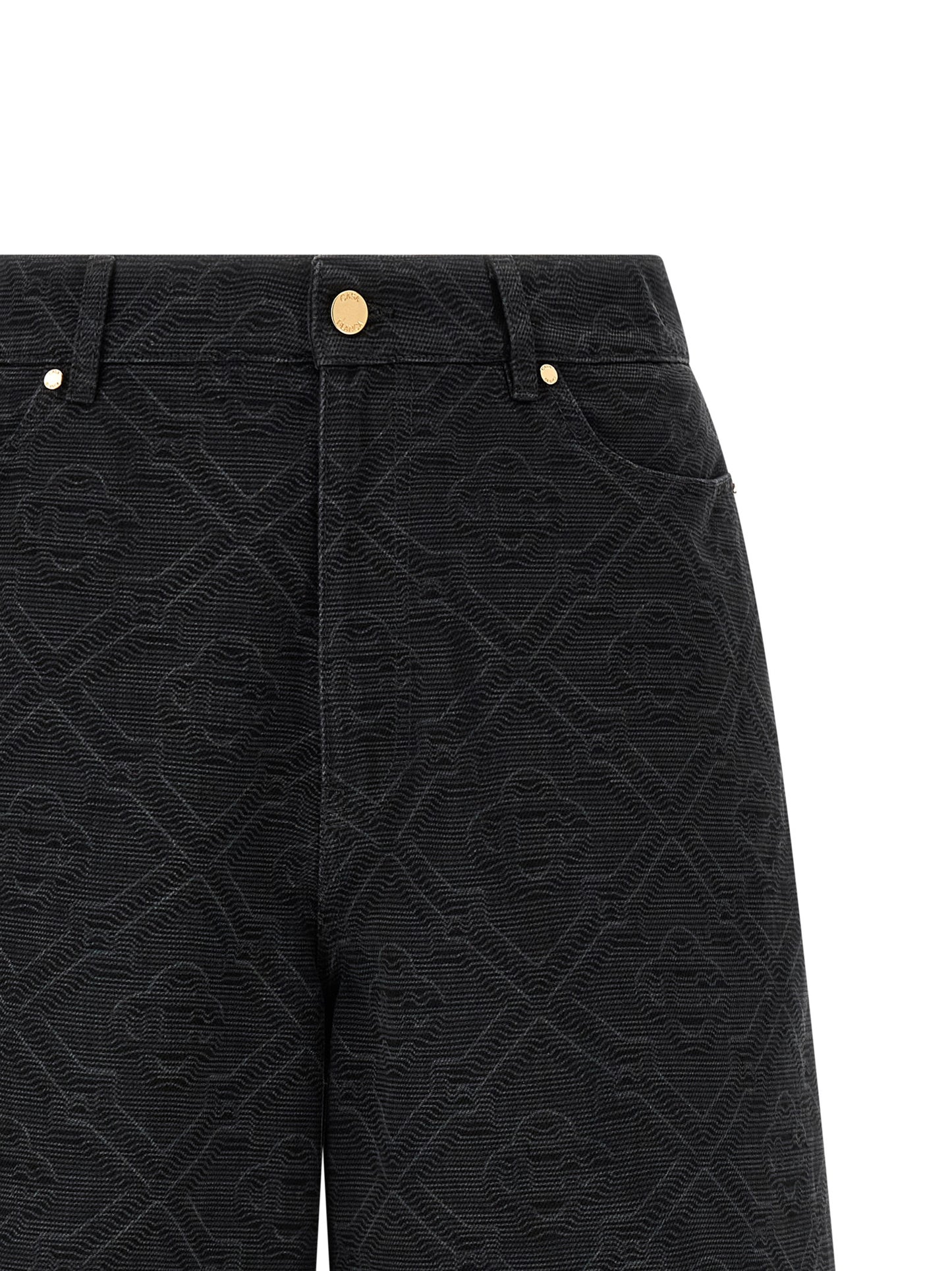 Denim Shorts by Casablanca for men in cotton denim black & monogram features an unrivaled comfort relaxed-fit & wide and short with an unrivaled comfort .