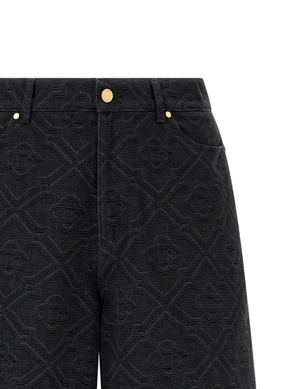 Denim Shorts by Casablanca for men in cotton denim black & monogram features an unrivaled comfort relaxed-fit & wide and short with an unrivaled comfort .