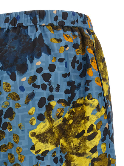 Fendi Women's Nylon & Polyester Bermuda Shorts - Blue Print
