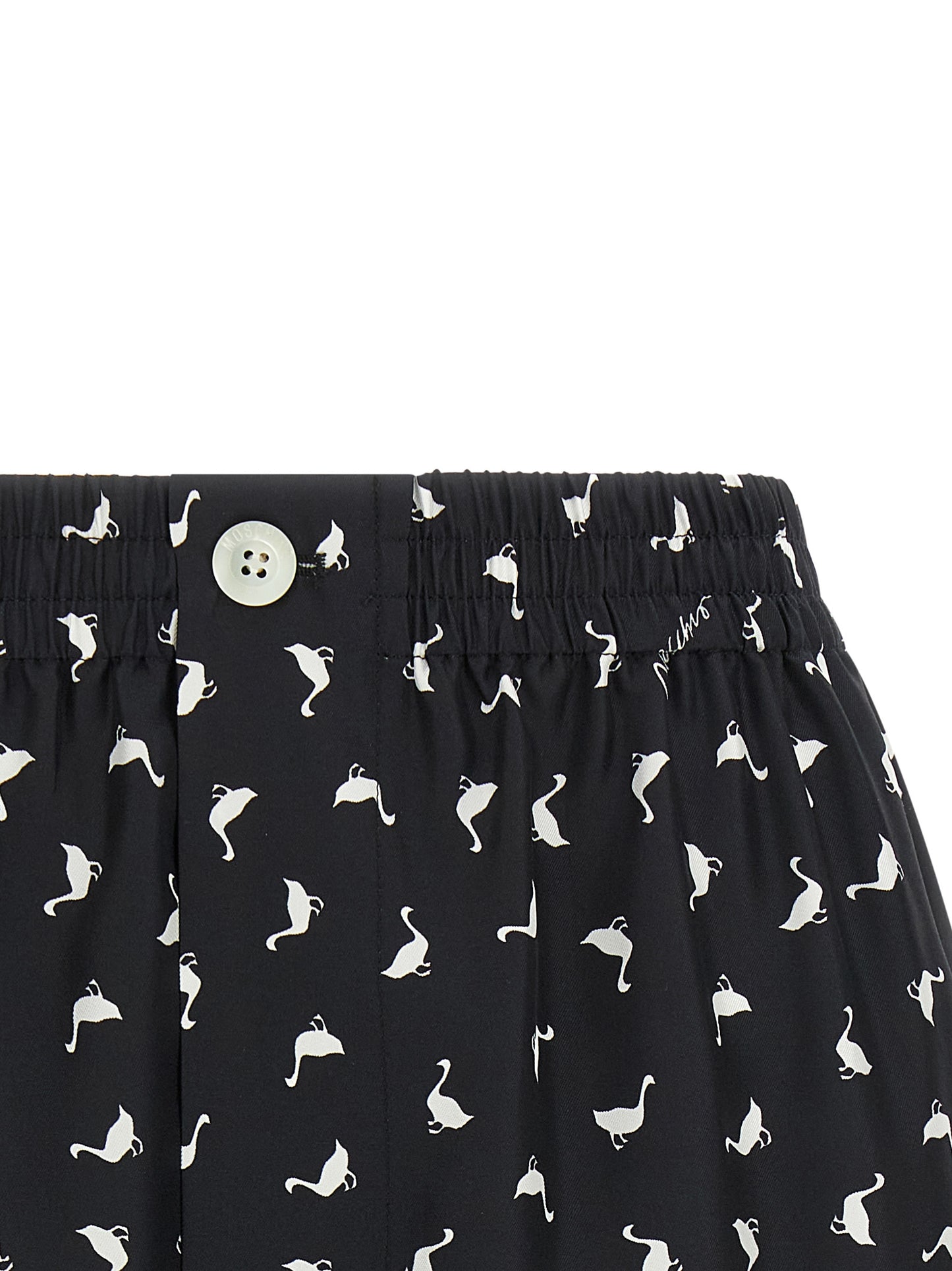 Cargo Shorts by Moschino for women in silk twill bicolour, black, white & print, featuring a summer chic design with a summer chic short and .