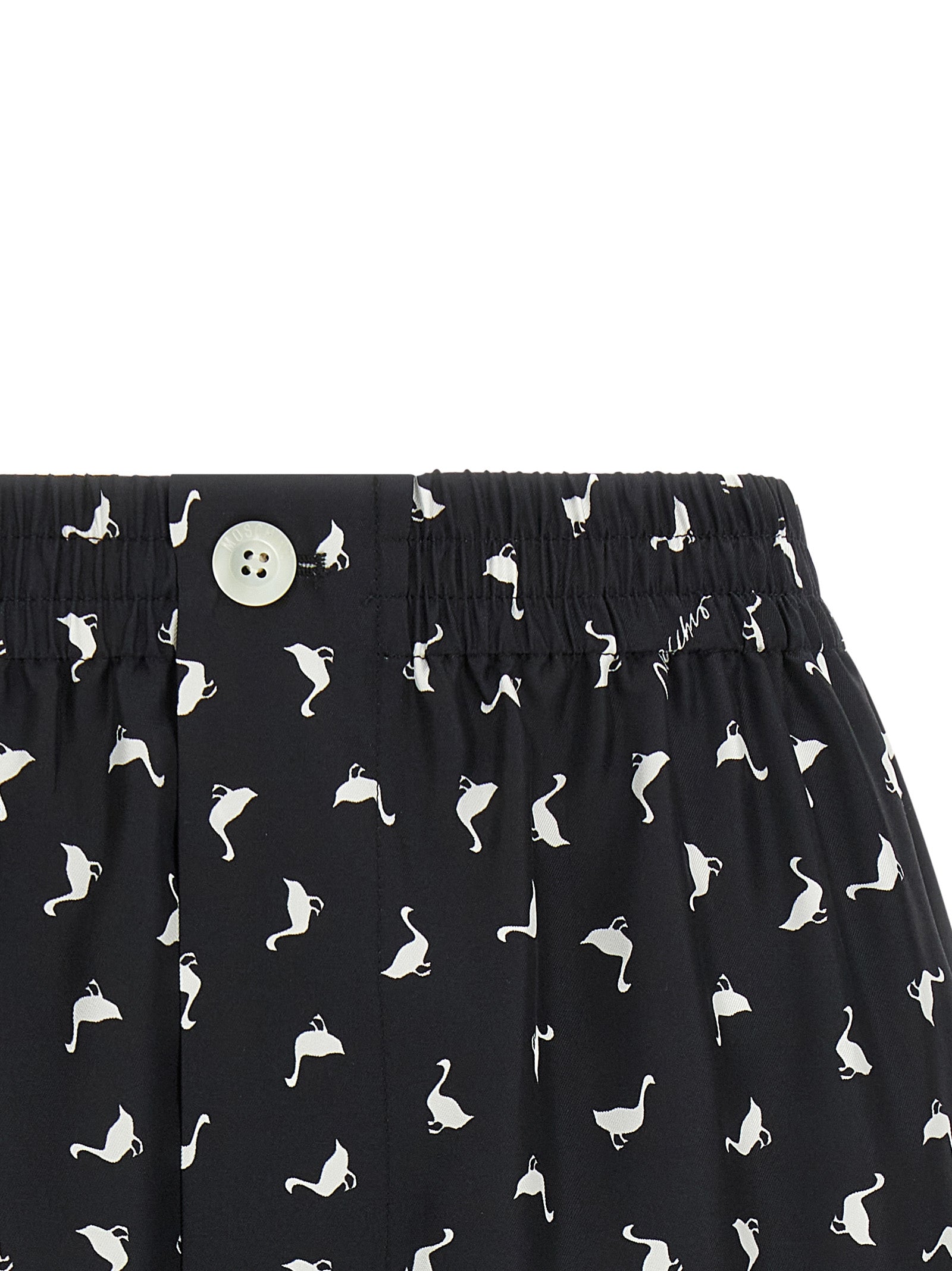 Cargo Shorts by Moschino for women in silk twill bicolour, black, white & print, featuring a summer chic design with a summer chic short and .