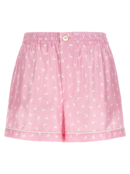 Moschino Women's Silk Twill Cargo Shorts - Multicolor Pink Print