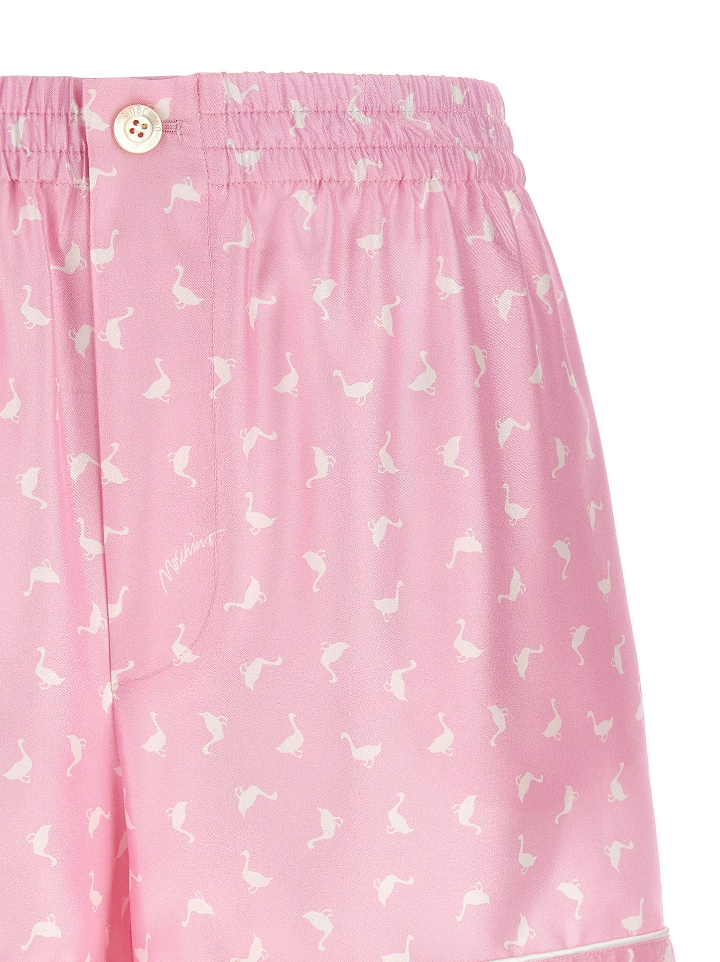 Moschino Women's Silk Twill Cargo Shorts - Multicolor Pink Print