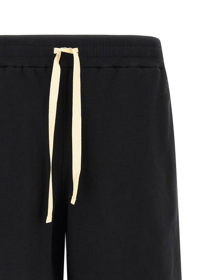 Jil Sander Men's Wide Cotton Bermuda Shorts - Black