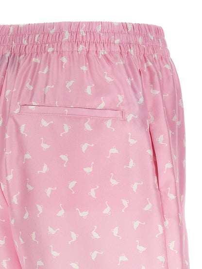 Moschino Women's Silk Twill Cargo Shorts - Multicolor Pink Print