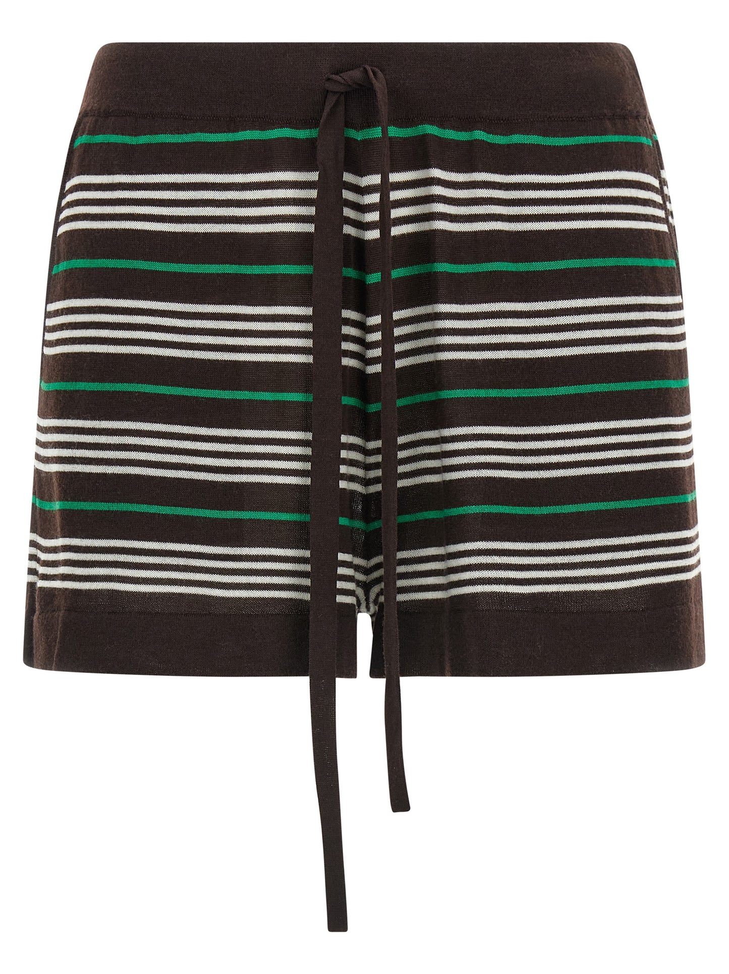 P.A.R.O.S.H. Women's Cashmere Silk Bermuda Shorts - Brown Patterned Striped