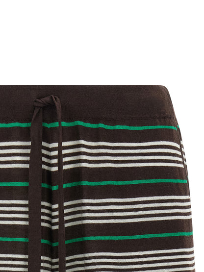 P.A.R.O.S.H. Women's Cashmere Silk Bermuda Shorts - Brown Patterned Striped