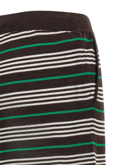 P.A.R.O.S.H. Women's Cashmere Silk Bermuda Shorts - Brown Patterned Striped