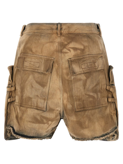 DRKSHDW Men's Wide Denim Cotton Shorts - Beige