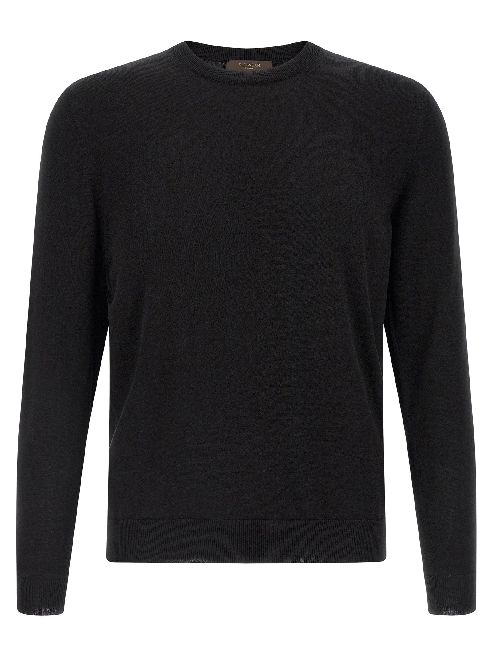 Cardigan by ZANONE for men in cotton black presents a textural silhouette, artfully finished with a textural and for a sophisticated, textural look.