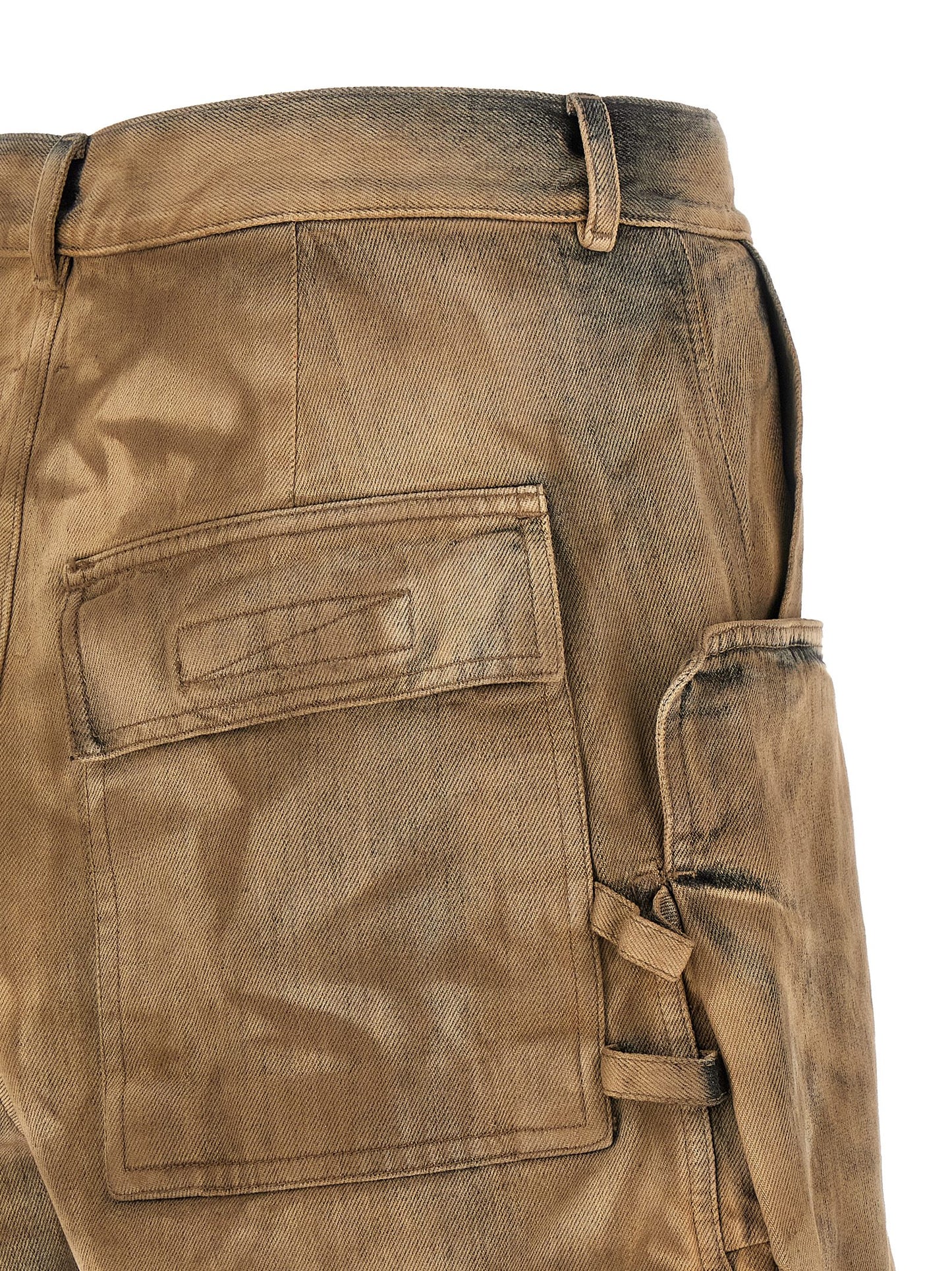 DRKSHDW Men's Wide Denim Cotton Shorts - Beige