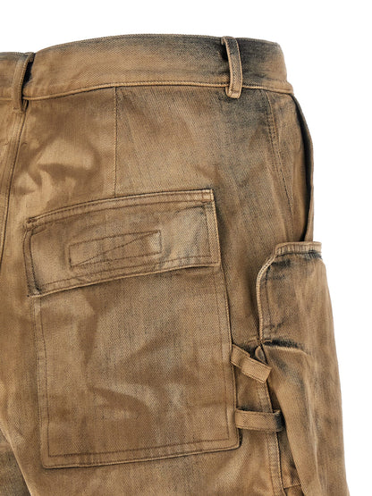 DRKSHDW Men's Wide Denim Cotton Shorts - Beige