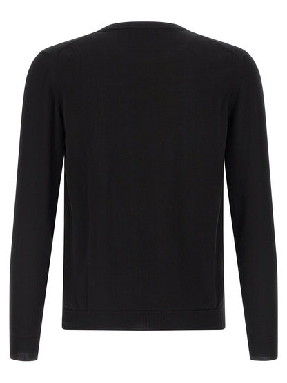 Cardigan by ZANONE for men in cotton black showcases a captivating silhouette, artfully detailed with a captivating and for a truly sophisticated captivating look.