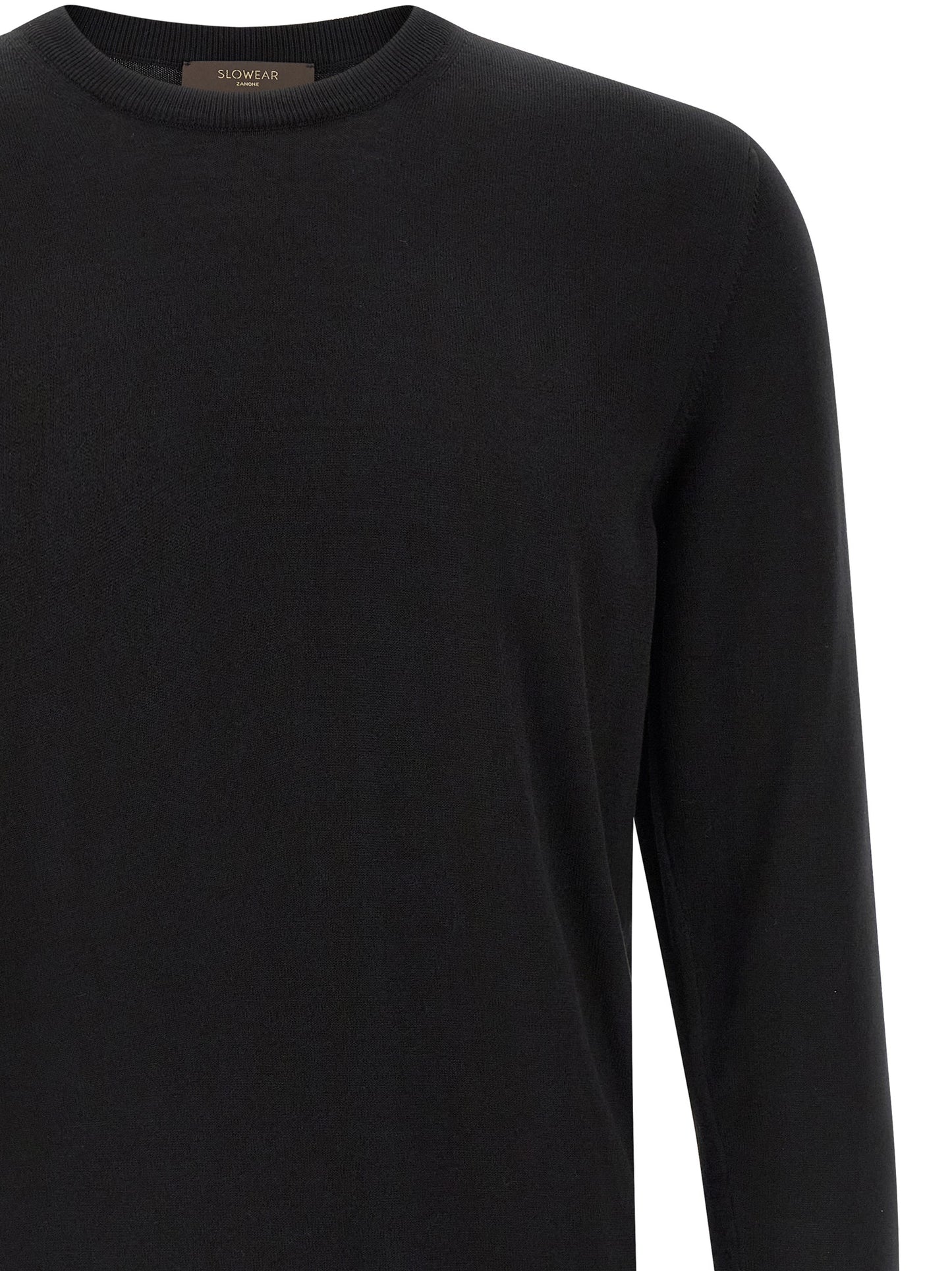 Cardigan by ZANONE for men in cotton black presents a textural silhouette, artfully finished with a textural and for a sophisticated, textural look.