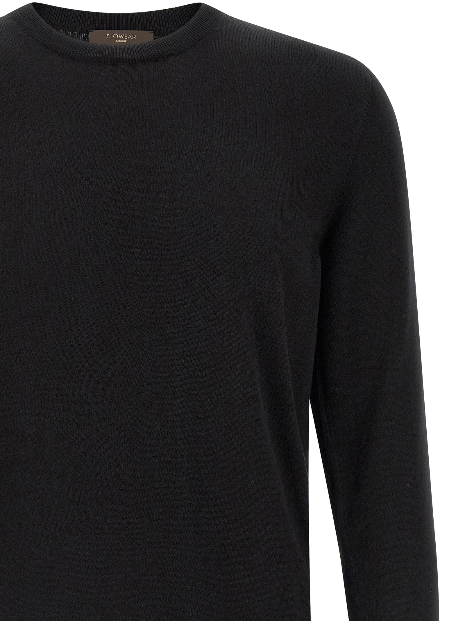 Cardigan by ZANONE for men in cotton black presents a textural silhouette, artfully finished with a textural and for a sophisticated, textural look.