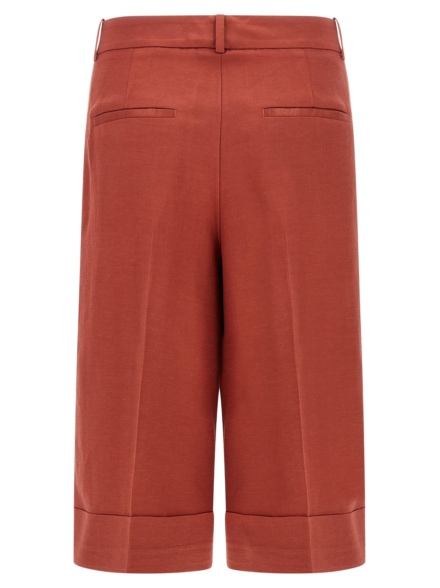 Bermuda Shorts by Peserico for women in linen & viscose multicolor & red presents a contemporary silhouette, showcasing a contemporary wide with a refined short and elegant .