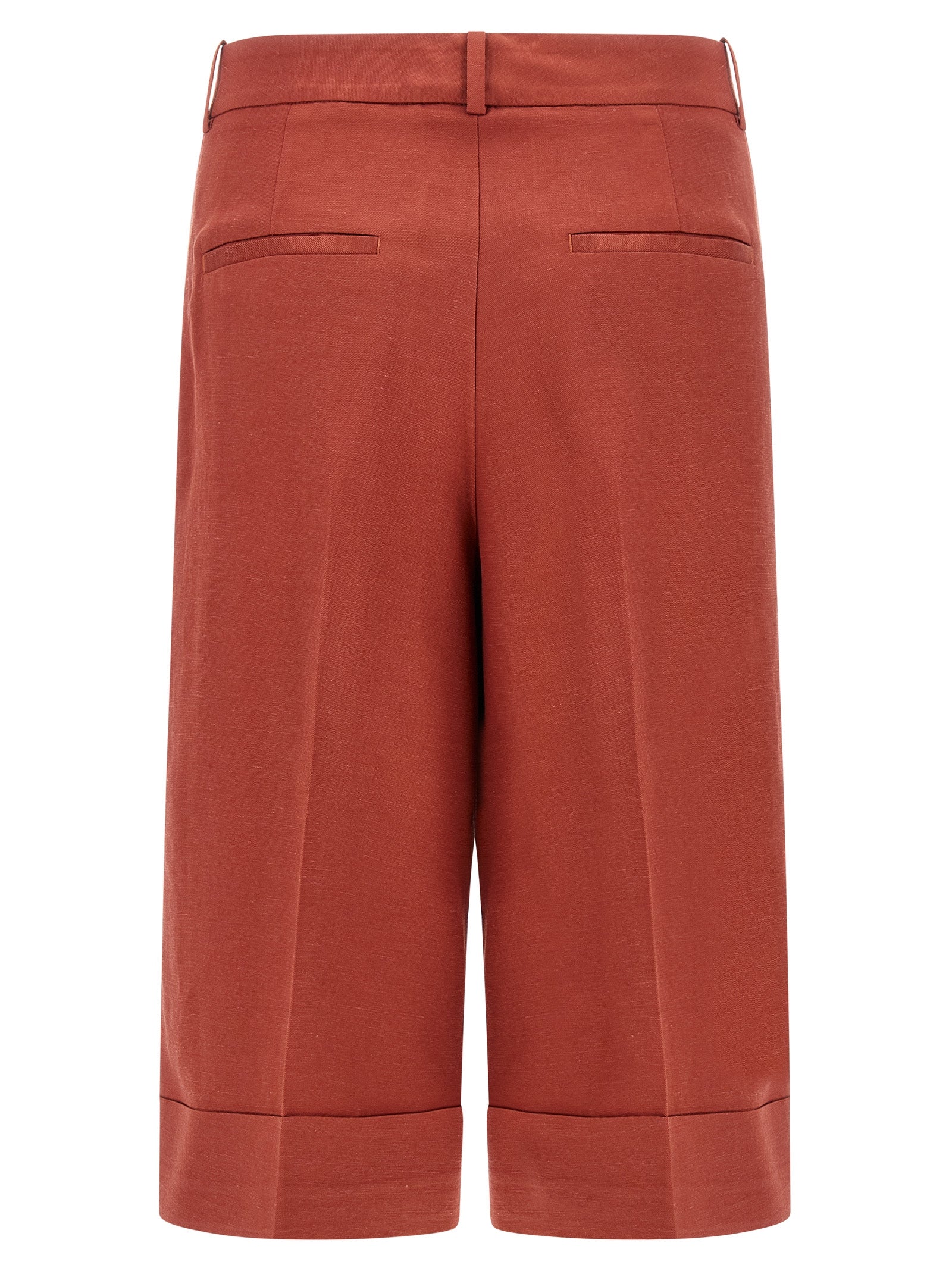 Bermuda Shorts by Peserico for women in linen & viscose multicolor & red presents a contemporary silhouette, showcasing a contemporary wide with a refined short and elegant .