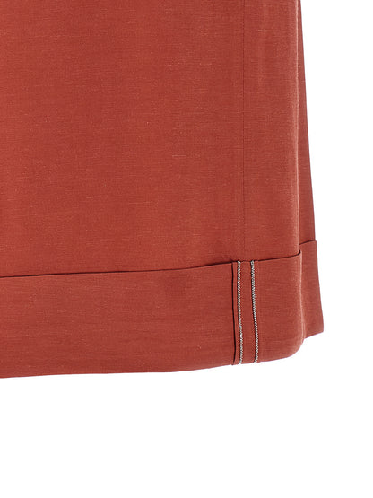 Bermuda Shorts by Peserico for women in linen & viscose multicolor & red features a eye catching wide and short with a eye catching .