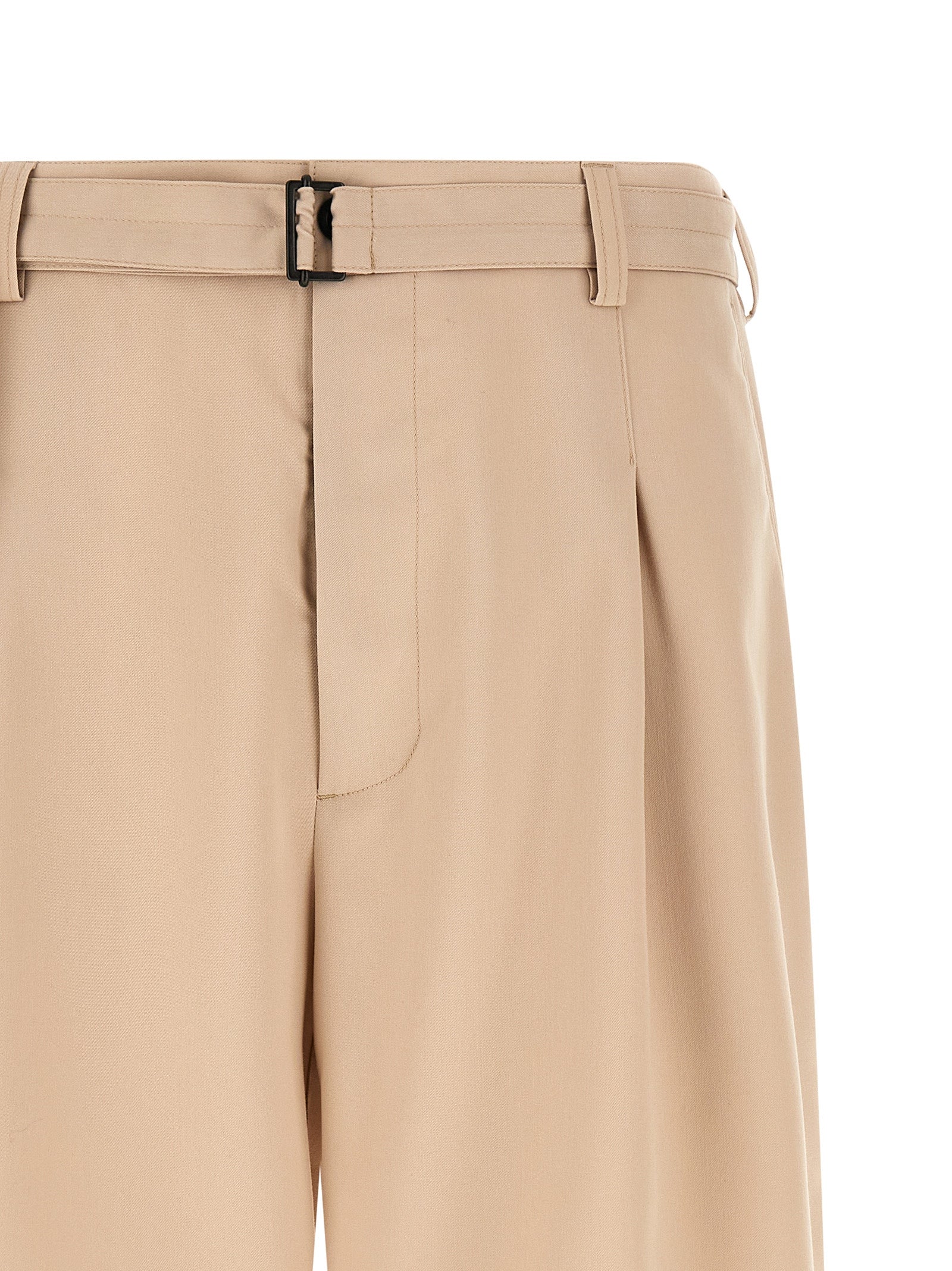 Bermuda Shorts by CELLAR DOOR for men in stretch polyester & viscose beige presents a contemporary silhouette, showcasing a contemporary with a refined short and elegant .