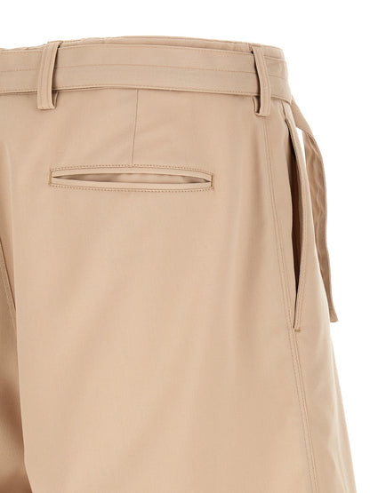 Bermuda Shorts by CELLAR DOOR for men in stretch polyester & viscose beige presents a contemporary silhouette, showcasing a contemporary with a refined short and elegant .