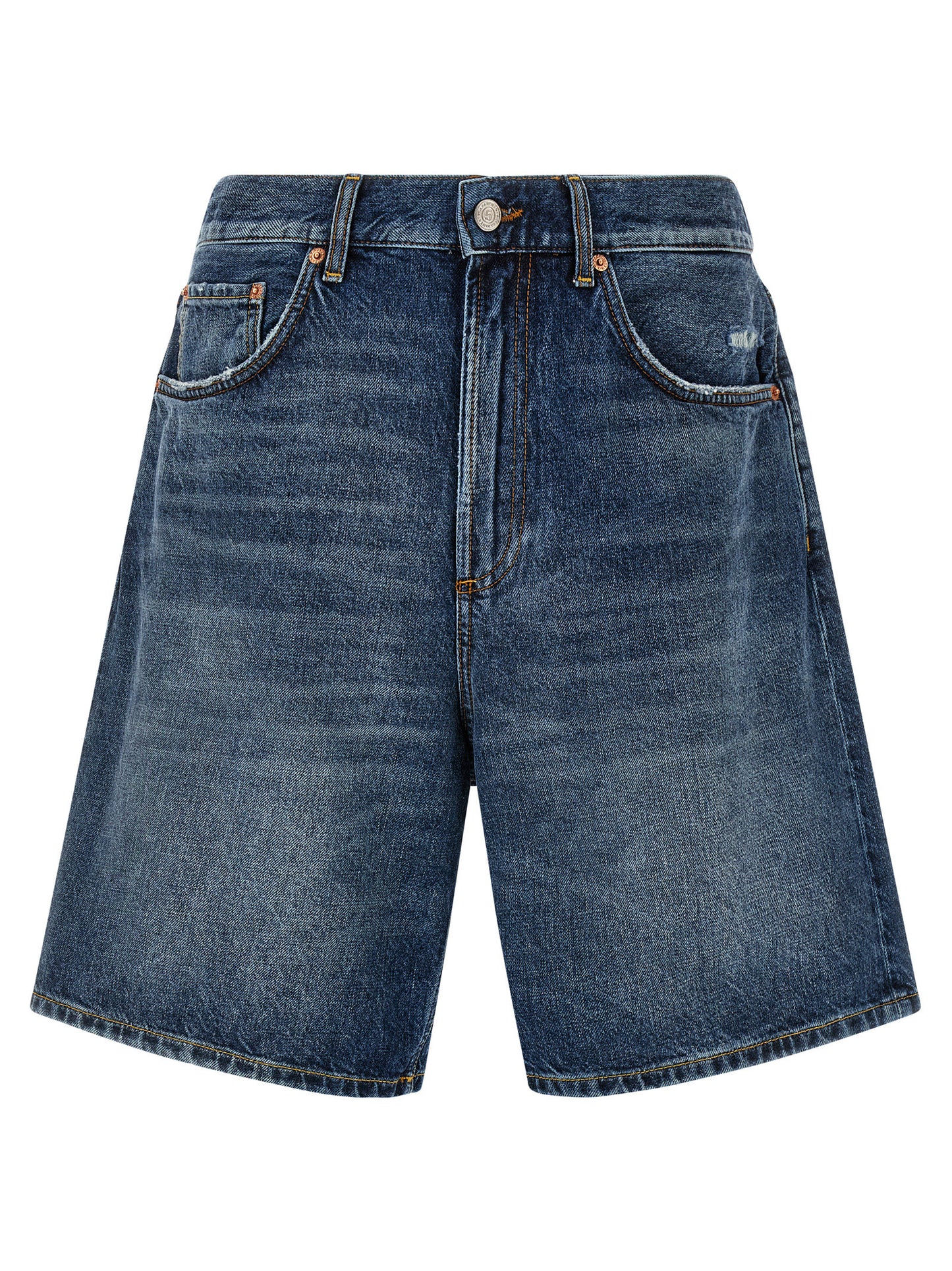 Department 5 Men's Wide Denim Cotton Shorts - Blue